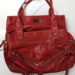 SOLD Botkier Clyde Trigger Studded Red Leather Satchel Vintage
